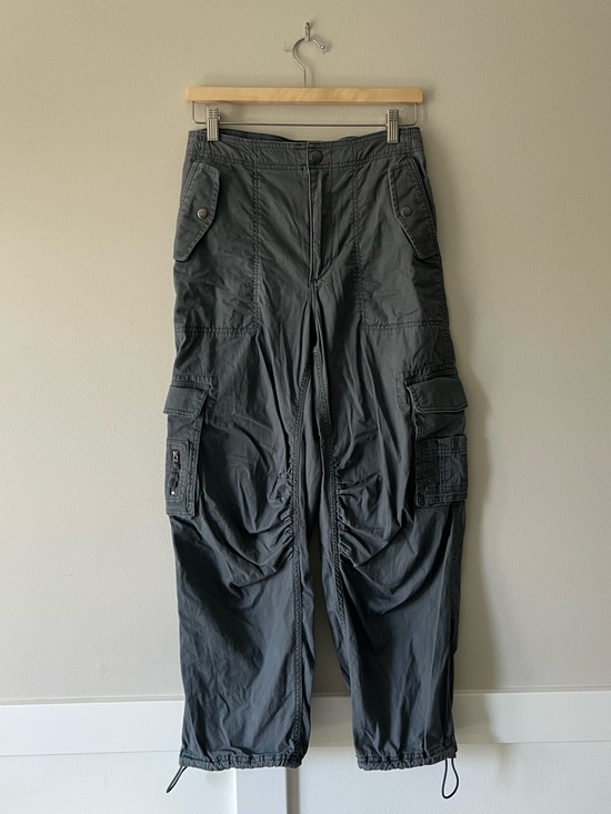 Abercrombie & Fitch Pants - Abercrombie & Fitch Gray Cargo Parachute Pants Small Short Y2K Utility Gorpcore